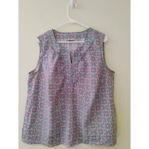 Vintage 2X Talbot's Sleeveless Women's Shirt. Floral. Cottage Core. Plus Size.